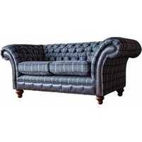 JVmoebel Chesterfield-Sofa, Sofa Zweisitzer Chesterfield Wohnzimmer Klassisch Design Sofas grau