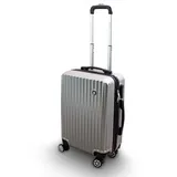 Lacestone Barut Trolley Hartschalen Koffer Hartschalenkoffer Hardcase Größe M - Modell General (Silber)