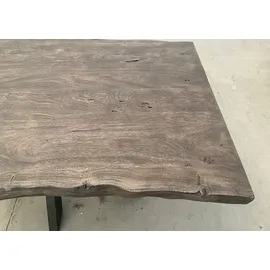 g+k möbelvertriebs Baumtisch "Pune" 180x90cm Akazie grau & Eisen schwarz - Grau/Schwarz