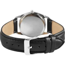 Classique Herrenuhr mit Kunstlederionsarmband - Schwarz/Weiß
