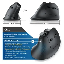 CSL Vertikalmaus schwarz