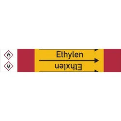 Rohrleitungskennzeichen Ethylen - 33000x105 mm Folie selbstklebend