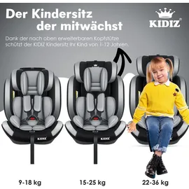 Kidiz Autokindersitz grau/schwarz