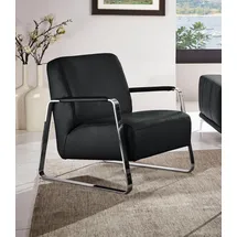 W.Schillig Cocktailsessel "quadroo Designsessel, Loungesessel", schwarz (nachtschwarz z73), B:65cm H:82cm T:82cm, Velourgewebe V41 (100% Polyester);Longlife Xtra-Leder Z59 - Glattleder;Longlife Xtra-Leder Z73 - Glattleder;Stoff S37 (100% Polyester): Luxus-Microfaser