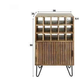 KAWOLA Weinschrank HORTA 56 x 90 x 35 cm Braun