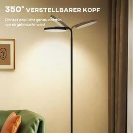 Homcom Stehlampe 2800 lm Schwarz