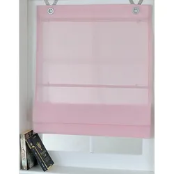 Raffrollo KUTTI "Kessy Bessy" Gr. 5, lila (mauve), B:80cm H:210cm, Obermaterial: 65% Baumwolle, 35% Polyester, Raffrollos, halbtransparent, Baumwolle, Polyester, Hakenaufhängung