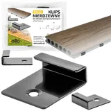 ZOLTA Starter Montageclips für WPC Terrassendielen 10 Stück Edelstahl schwarz rostfrei 25x25mm für Holz Aluminium Stahl Unterkonstruktion erste Dielenbefestigung wetterfest Befestigungsclips