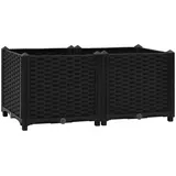 vidaXL Hochbeet 80 x 40 x 20 cm Schwarz