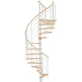 Minka Spindeltreppe Venezia Buche Weiß Ø 140 cm Geschosshöhe bis 305,5 cm