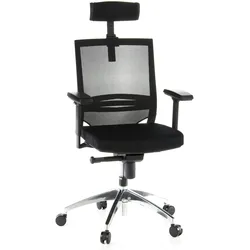 Bürostuhl / Chefsessel PORTO MAX Sitz Stoff / Rücken Netz schwarz hjh OFFICE