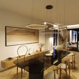 s.luce 3-flg. Ø 80 cm rund grau Aluminium