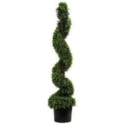 Kunstpflanze Buchsbaumspirale mit Topf, Kunststoff/PVC, Dehner grün