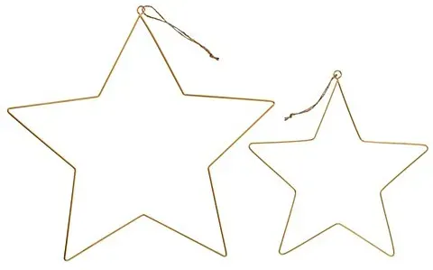 Metallsterne, gold, 25 cm und 35 cm, 2 Stück