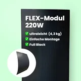 220W FLEX-Modul von PureSolar | Montageösen | Fullblack | flexibles Solarmodul