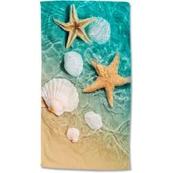 Strandtuch GOOD MORNING "Beachvibe", bunt (multi), B:100cm L:180cm, Microfaser, Obermaterial: 100% Polyester, Handtücher (Packung), Mikrofaser, 100x180, Schnelltrocknend, Strand, Meer, Erwachsene