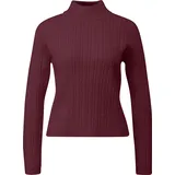 QS Strickpullover mit Zopfmuster Rot XXL