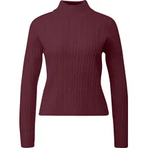 QS Strickpullover mit Zopfmuster Rot XXL