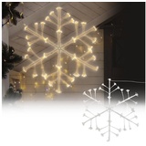 ECD Germany Weihnachtsdeko LED Schneeflocke mit 288 Warmweißen LEDs aus Metall