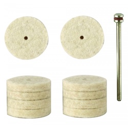 PROXXON 28798 Filzscheiben zum Hochglanzpolieren Ø22mm 10 Stück + 1 Träger