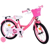 TPFSports Ashley Kinderfahrrad - Mädchen - 18 Zoll - Rücktritt + Handbremse - Rosa/Rot