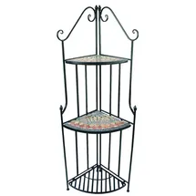 Siena Garden Eckregal Prato 34 x 34 x 140 cm Schwarz