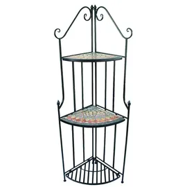 Siena Garden Eckregal Prato 34 x 34 x 140 cm Schwarz