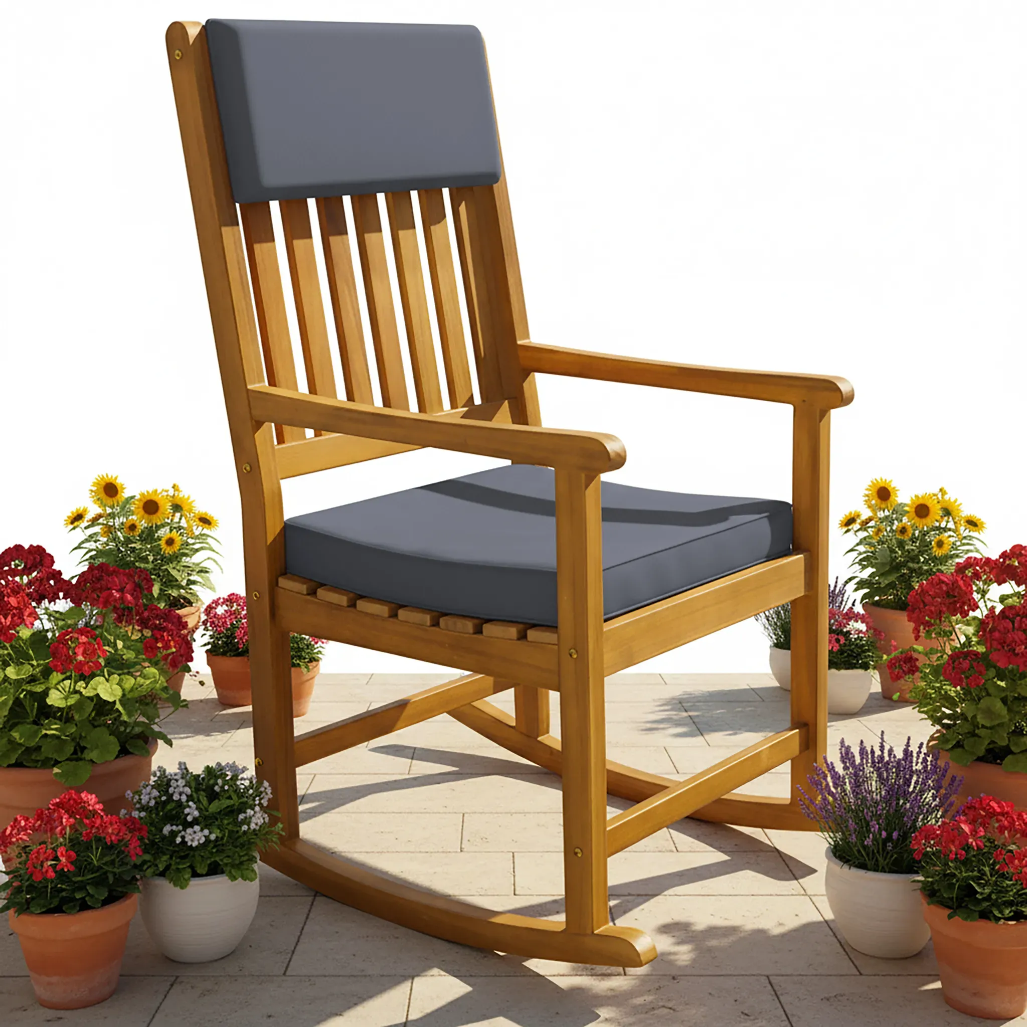 Rocking chair acacia wood 107x54x77cm