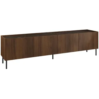 Mirjan24 Tewos 200 TV-Lowboard 200x50 cm Schwarz Holzwerkstoff