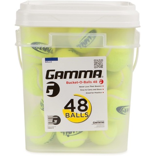 GAMMA-Sports Bucket oder Tasche von pressureless Tennis Bälle – Robuste & verwendbar Poly oder Mesh Tasche für einfachen Transport – bucket-o-balls – bag-o-balls (18er oder 48-pack der Bälle), unisex, Bucket of Balls (48)