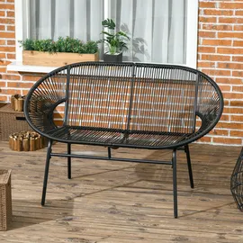 Outsunny Rattansessel 72 x 83 x 132 cm schwarz