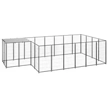 vidaXL Hundezwinger 4,4 m x 2,2 m x 1,1 m Stahl Schwarz