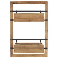 Frank Flechtwaren Pflanzkasten, Pflanzregal Wandpflanzer Industrial braun