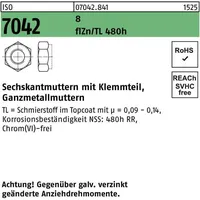 Industrial Quality Supplies Selbstsichernde Sechskantmutter ISO 7042 M 24