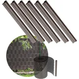 Kadax Klemmschienen für Sichtschutzstreifen, Befestigungsclips aus Kunststoff, Klemmstreifen, Clips für Zaunfolie, Endclips (6 Stück Set, Dunkelbraun)