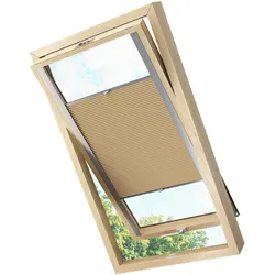 KS Handel 24 Dachfensterplissee Faltrollo Thermo verdunkelnd passend für Velux UK08 Cappuccino