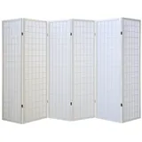 Homestyle4u 6-tlg Paravent in Weiß 264x175 cm