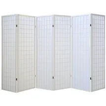 Homestyle4u 6-tlg Paravent in Weiß 264x175 cm