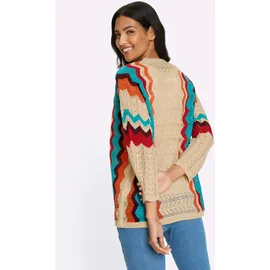 Sieh an! Ajour-Strickjacke beige 42
