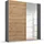 Rauch Schwebetürenschrank RAUCH "Kleiderschrank Garderobe TOPSELLER AURELIO mit 3 Ausstattungsvarianten", grau (graumetallic, eiche artisan), B:175cm H:210cm T:59cm, Holzwerkstoff, Schränke, Schwebetürenschrank, 3 verschiedene Ausstattungsvarianten Griffe aus