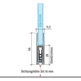 Planet Türdichtung KG-F8 schmal 1-s.L.834mm Alu.silberf.GLT PLANET