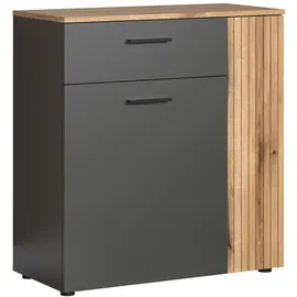 trendteam Kommode Esteban anthrazit Eiche Evoke Coast Nachbildung B/H/T: ca. 80x86x38 cm - anthrazit, Eiche
