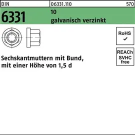 F. REYHER Nchfg. GmbH & Co. KG Sechskantmutter DIN 6331 Bund M24 SW 36 10 galv.verz. 1 Stück