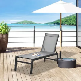 Outsunny Sonnenliege 169 x 65 x 102 cm Grau