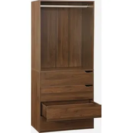 sweeek - Modul mit 4 Schubladen und Kleiderschrank - Nussbaumfarben