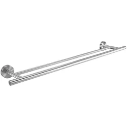 Doppelhandtuchhalter KLEINE WOLKE "Allegra", silber (chrom), B:70,2cm H:5,2cm T:13,2cm, Edelstahl, Handtuchhalter, Länge: ca. 70 cm, Edelstahl