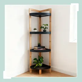 Relaxdays Eckregal 23 x 23 x 105,5 cm Schwarz