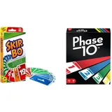 Mattel Games 52370 - Skip-BO Kartenspiel und Familienspiel geeignet für 2-6 Spieler, & FPW38 - Phase 10 , ab 7 Jahren, deutsche Version