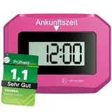 VENTON [ Test SEHR GUT, Note 1.1 Elektronische Digitale Parkscheibe mit Zulassung, Automatische elektrische Parkuhr, Auto Zubehör Innenraum (1 Rosa Parkscheibe mit Zusatzbatterie)