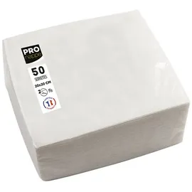 ProNappe Servietten weiß 2-lagig 20,0 x 20,0 cm, 50 St.